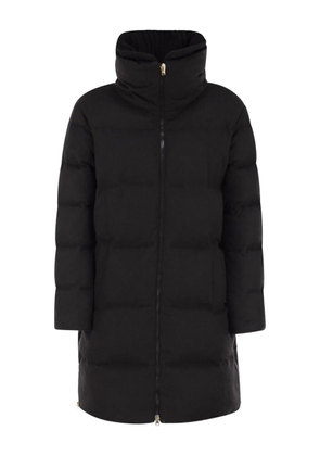 Herno striped-quilted coat - Black