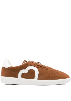 Love Moschino heart-appliqué suede sneakers - Brown