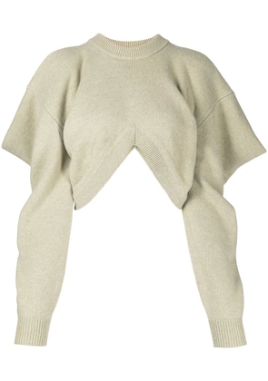 Alexander Wang draped-sleeve knit jumper - Green