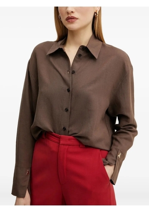Patrizia Pepe Fly-detail shirt - Brown