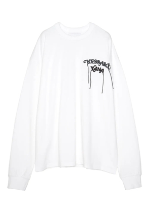 Yoshiokubo slogan-print T-shirt - White
