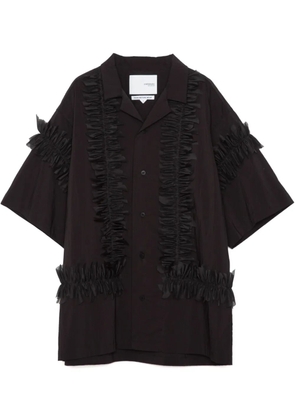 Yoshiokubo Fringe Leaf shirt - Black