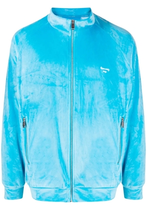 TEAM WANG design brushed-finish zip-up jacket - Blue