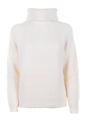 cinque roll-neck ribbed sweater - White