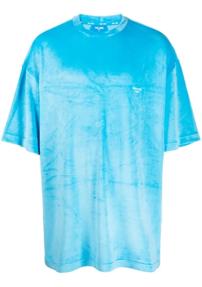TEAM WANG design Stay For The Night velvet T-shirt - Blue