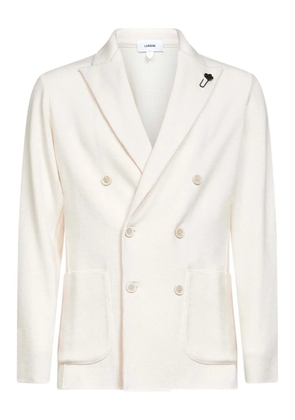 Lardini virgin wool double-breasted blazer - White