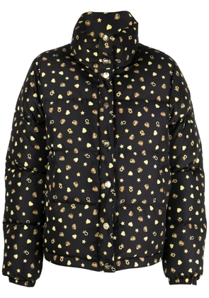Chiara Ferragni logo print puffer jacket - Black
