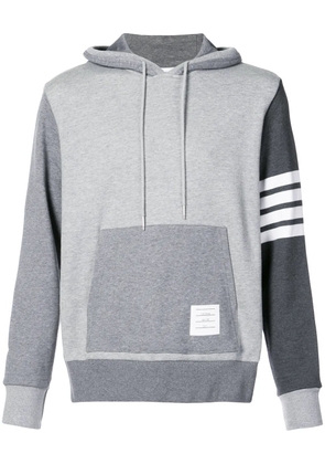 Thom Browne 4-Bar Tonal Fun-Mix Hoodie - Grey