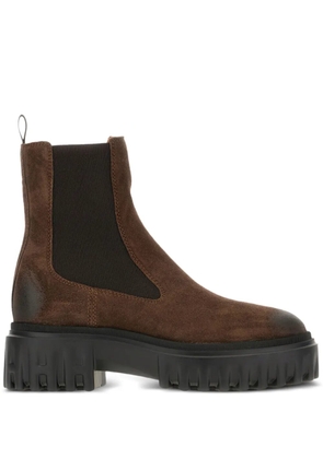 Hogan 50mm elastic-panel leather boots - Brown