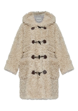 MUNTHE hooded faux-fur coat - Neutrals
