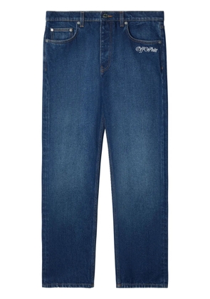 Off-White script tapered jeans - Blue