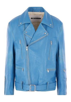 Jil Sander zip belted jacket - Blue