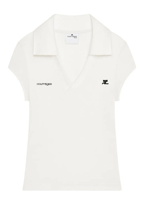Courrèges logo polo top - White