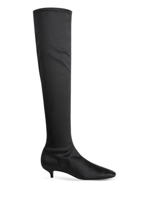 TOTEME 40mm satin knee-high boots - Black