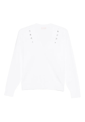 LIU JO embellished v-neck t-shirt - White