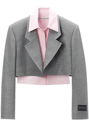 Alexander Wang layered cropped blazer - Grey