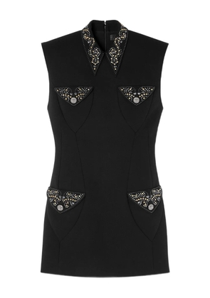 Versace embellished wool mini dress - Black