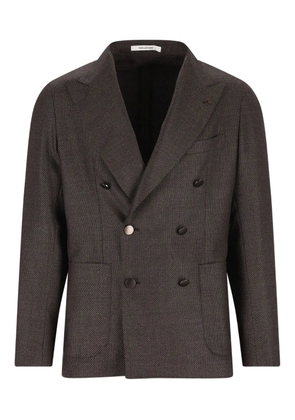 Tagliatore double-breasted patch-pocket blazer - Brown