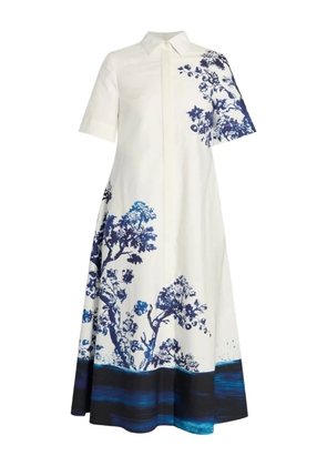 ERDEM short-sleeve floral-print midi dress - White