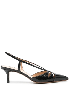 Francesco Russo 55mm snakeskin-effect leather pumps - Black