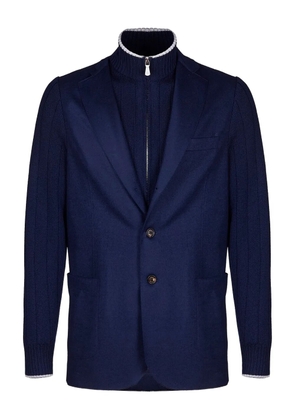 Eleventy knitted-sleeves blazer - Blue