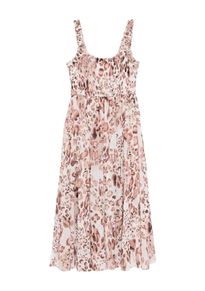 Needle & Thread leopard smocked gown - Neutrals