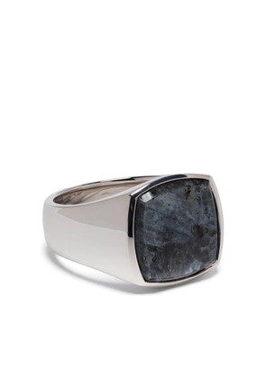 Tom Wood cushion-cut larvikite ring - Silver