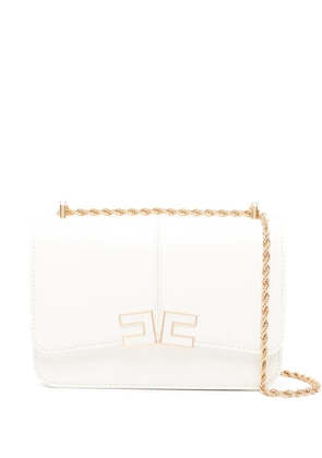 Elisabetta Franchi logo chain mini bag - White