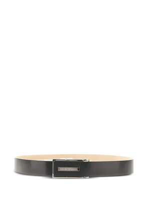 Emporio Armani logo-plaque belt - Black