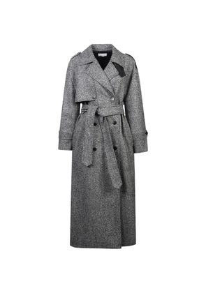 THE NINA STUDIO check belted coat - Grey