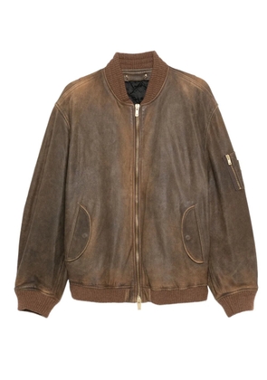 Golden Goose zip-fastening leather jacket - Brown