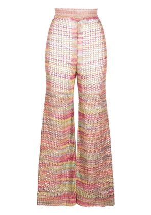 Laneus flared open-knit trousers - Pink