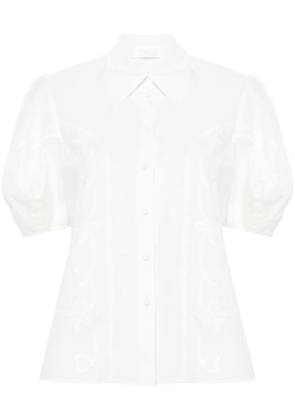 Chloé embroidery-detail poplin shirt - White