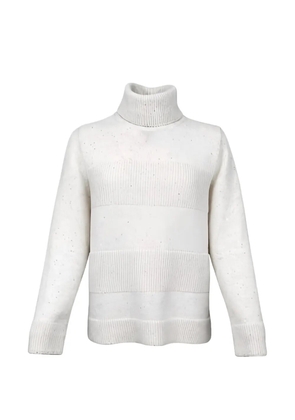 D.Exterior roll-neck striped sweater - Neutrals