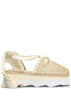 Mou logo-lettering espadrilles - Neutrals
