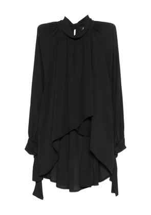 DIXIE high-neck asymmetric blouse - Black