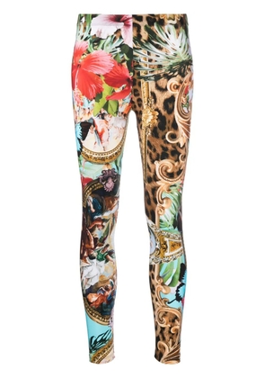 Philipp Plein Baroque Flowers leggings - Brown