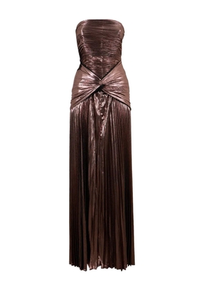 Retrofete Aelita pleated knotted maxi dress - Brown