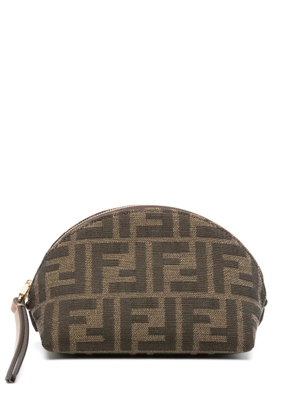 FENDI small FF jacquard toiletry case - Brown