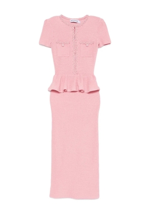 Self-Portrait peplum midi dress - Pink