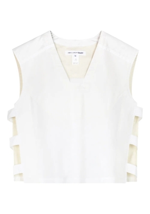 Comme Des Garçons Shirt cut out-detailed vest - White