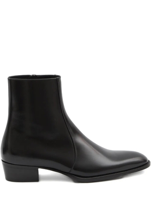 Saint Laurent Roman almond-toe zip boots - Black