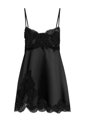 Dolce & Gabbana lace-trimmed slip mini dress - Black