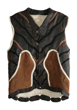 COMMUNS quilted panelled vest - Brown