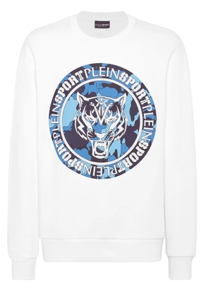 Plein Sport tiger-print camouflage sweatshirt - White