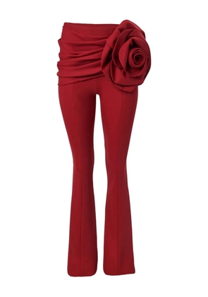 Carolina Herrera floral-appliqué trousers - Red