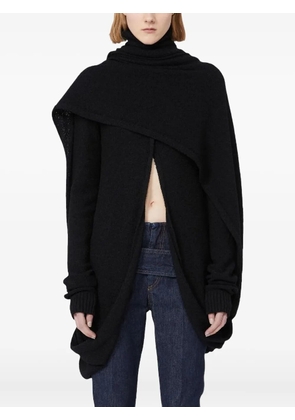 Max Mara roll-neck draped knitted top - Black