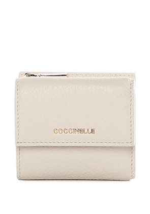 Coccinelle flap zip leather wallet - White