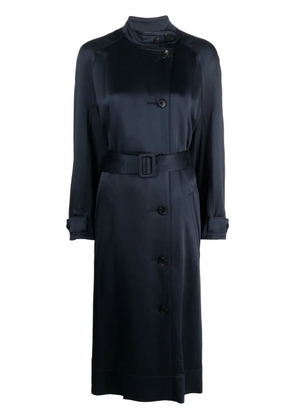 10 CORSO COMO double-breasted belted satin coat - Blue