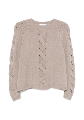 Le Tricot Perugia braided knit sweater - Neutrals